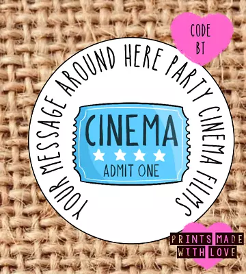 Cinema Party Stickers / Bowling / Pizza / Thank You For Coming  Sweet Cone Label • £1.60