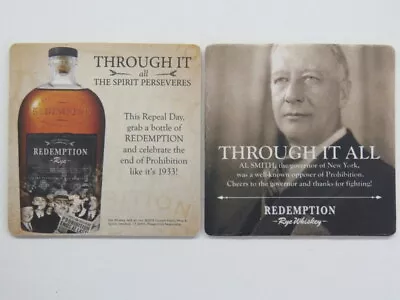 $4.97 • Buy Beer Coaster ~ REDEMPTION Rye Whiskey ~ Mechanicsville, VA ** N.Y. Gov Al Smith