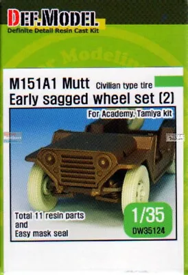 DEFDW35124 1:35 DEF Model M151A1 MUTT Early Sagged Wheel Set [2] (Civilian Type • $22.59