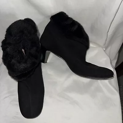 Vintage 60’s Kickerino Black Fur Boots 9.5 • $70