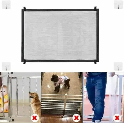 £11.95 • Buy Magic Retractable Dog Gate Pet Cat Fence Baby Child Safe Wide Adjustable