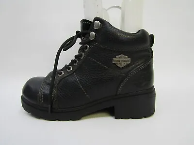 Harley Davidson Womens Size 6 M Black Leather Laces Ankle Riding Boots • $76