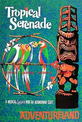 Vintage Disney 1963 ( Tiki Tropical Serenade ) Collector's Poster Print - B2G1F • $12.99