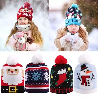 And Girls Winter Snow Hat Kids Knit Beanies Christmas Hat Children Warm Hat • $13.74