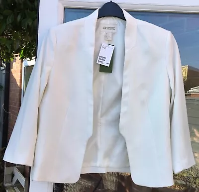 Bnwt H&m Conscious Collection Cream Jacket - Size 12/14 • £24.99