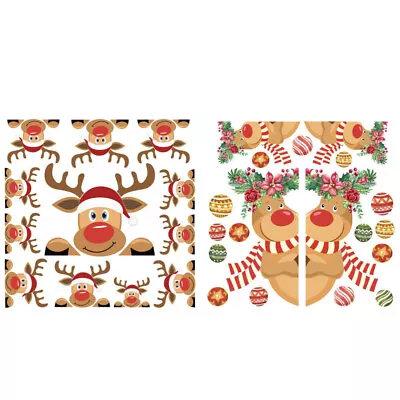  2 Sheets Nativity Decor Elk Pattern Sticker Christmas Stickers • £9.78