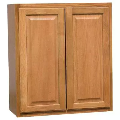 Hampton Bay Wall Kitchen Cabinet 27  X 12  X 30  Adjustable Shelves Medium Oak • $247.71