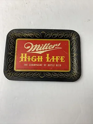 Vintage 1952 Miller High Life Beer Advertising Metal Tip Tray Bar Ware • $14.95