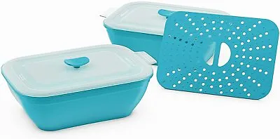 Collapse-it 6-Cup Silicone Vegetable Steamer & Food Storage Containers Kitchen • $22.99
