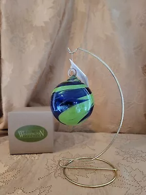 New Glass Eye Studio Classic Ball Ornament Holiday Swirl -1980 Mt St Helens Ash • $22