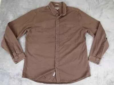 Eddie Bauer Shirt Mens XLT Brown Classic Button Down Cotton Woven Flannel Pocket • $15.16