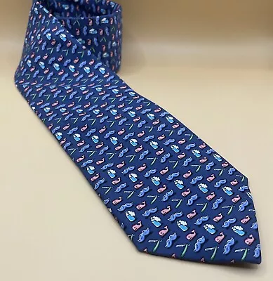 Vineyard Vines New With Tags Movember Nautical Whale Mustache Silk Tie • $22