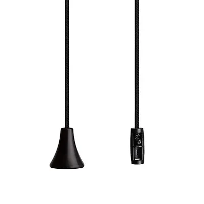 Black Bathroom Light Pull Cord String Contemporary Jet Black Cord And Handle. • £7.87