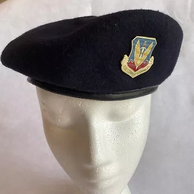 Bancroft Military Cap Beret Size 6 3/8 100% Wool USA EUC Air Combat Command Pin • $30