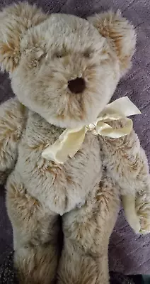Vintage 13.5  BABY BOYDS Tan Fully Jointed Musical Wind Up Teddy Bear 2000 • $29.99