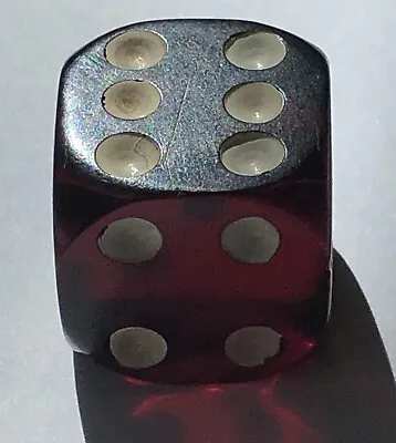 Single .76”  Large Dark Cherry Red Bakelite Dice With Rounded Corners • $59