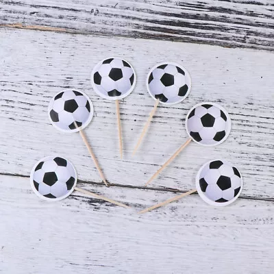  24 Pcs Soccer Topper Themed Party Supplies Cake Decoration Decorate • £6.78