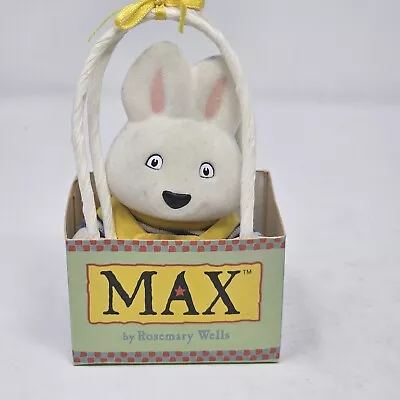 Vtg Max & Ruby 1998 Flocked Max Rabbit Figurine Basket Rosemary Wells 5  Eden  • $19.99