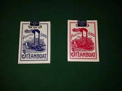 2 Decks - Vintage NOS STEAMBOAT 999 Playing Cards - 1 Blue And 1 Red Deck • $30