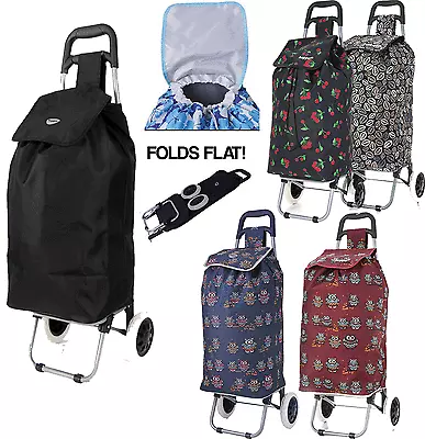 Hoppa 47L Capacity Light Weight Wheeled Shopping Trolley Push Cart Wheels Bag UK • £24.99