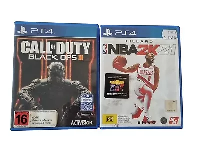 Call Of Duty Black Ops 3 III & NBA 2K21 Ps4 Sony PlayStation 4 AU VGC • $30