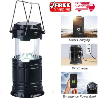 $13.92 • Buy Portable Rechargeable Solar LED Camping Lamp Lantern Tent Light Outdoor Hiking