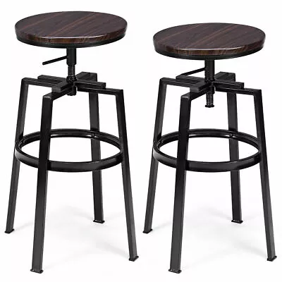 £59.99 • Buy Set Of 2 Industrial Bar Stool Pub Swiwal Chairs Kitchen Dining Seat W/ Footrest