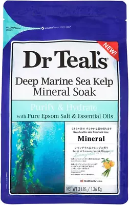 Dr Teal'S Pure Epsom Salt Deep Marine Sea Kelp Mineral Soak 1.36Kg • $25.67