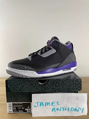 Nike Air Jordan 3 Retro Court Purple 2020 Size US11 Mens • $300