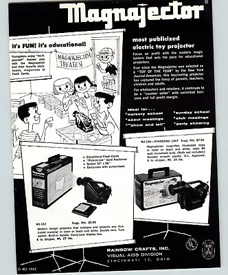 1962 PAPER AD Rainbow Crafts Magnajector Toy Projector Duojector Ed-U-Cards • $14.98