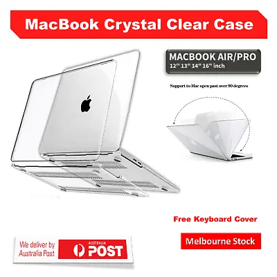$16.73 • Buy MacBook Air Pro Glossy Crystal Clear Case + Keyboard Cover 12'' 13  14  16  Inch