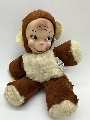 Vintage Monkigund MONKEY Rubber Face Antique Toy Plush Gund Monki Bow Ears Small • $27.99