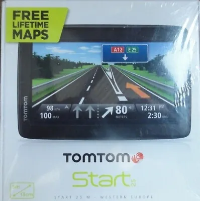 £139 • Buy New Sealed Tomtom Start 25 M GPS Navigation Western Europe Free Lifetime Maps