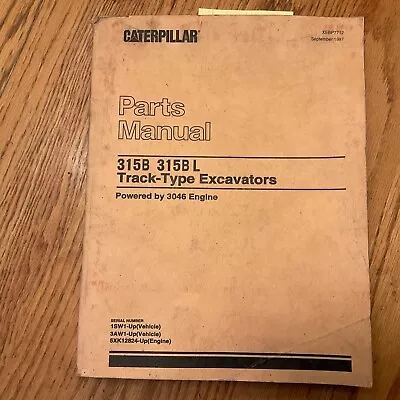 CAT Caterpillar 315B/L PARTS MANUAL BOOK CATALOG LIST EXCAVATOR GUIDE Sn 1SW 3AW • $69.99