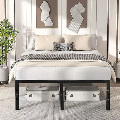 Heavy Duty 18  King/Queen/Full/Twin Bed Frame Metal Platform Sturdy Slat Support • $98.99