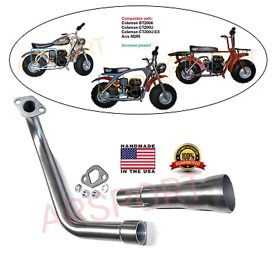 Exhaust Header 3 Stage Pipe For Coleman CT200U-EX Camo 196cc 6.5HP Gas Mini Bike • $49.80