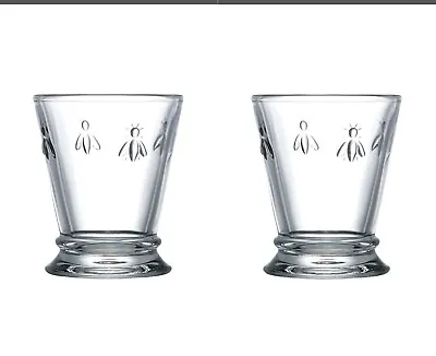 La Rochere Set Of 2 Bee Tumblers 26cl Drinks Water Glasses Decorated Glassware • £14.99
