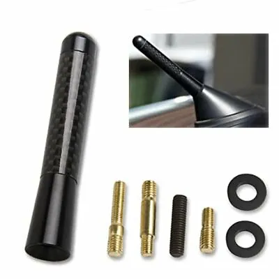 4.7 Inches Car Antenna Carbon Fiber Radio FM Antena Black Kit Universal Screw 3* • $6.79