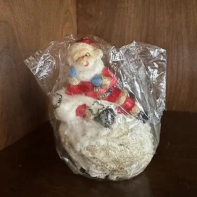 Vintage Made In Japan NOELITE Winking Santa Claus On A Snowball Unused 6” Candle • $22
