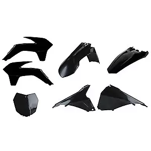 Polisport Full MX Plastic Kit Set Black For Kawasaki KX250 96-98 • $142.49