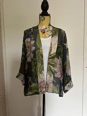 £31 • Buy BNWT ONE HUNDRED STARS Kew Garden Print Kimono, Passion Flower / Navy, One Size