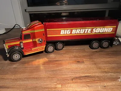 Vtg Buddy L Diecast Trailer Big Brute Sound Maroon 1983 Truck Tractor • $79