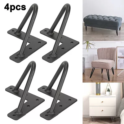 £17.49 • Buy 4 X Hairpin Legs / Hair Pin Legs Set For Furniture Bench Desk Table 10CM X 10MM