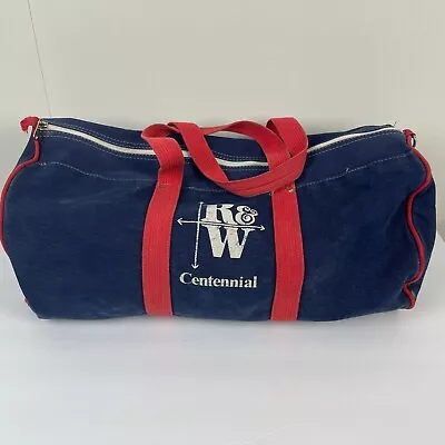 $74 • Buy Hallmark Sailmakers Vintage Canvas Duffle Bag Navy Blue Red Connecticut Nautical