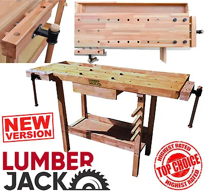 £149.99 • Buy Lumberjack Heavy Duty Solid Wooden Woodworking Work Bench New In UK Drawer Vice