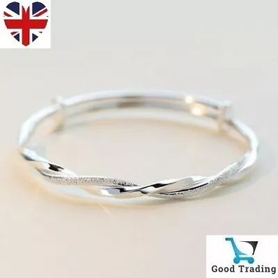 Women 925 Sterling Silver Bracelet Bangle Love Charm Ladies Jewellery Gift • £5.75