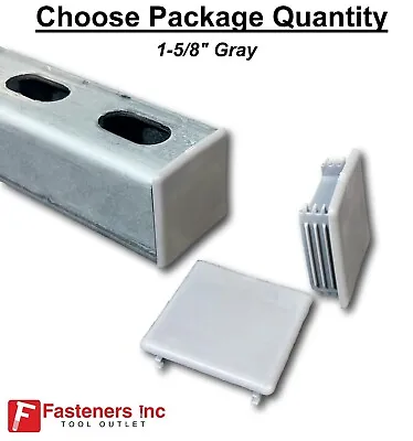 PVC Style Plastic GRAY GREY End Caps Unistrut Channel 1-5/8'' X 1-5/8'' #EC-2G • $119.99