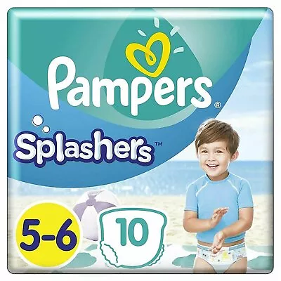 Pampers Splashers Swim Nappies Size 5 To 6 - Disposable Swimming Pants - 10 Pack • £7.03