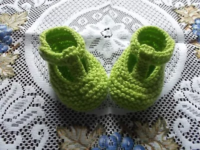 £1.95 • Buy Hand Knitted  Baby Shoes / Booties 0-3 Months 