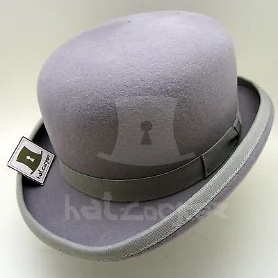 CLASSIC Wool Felt Men Dura Bowler Top Hat Women Derby | Grey | 3 Sizes 57 59 61 • $66